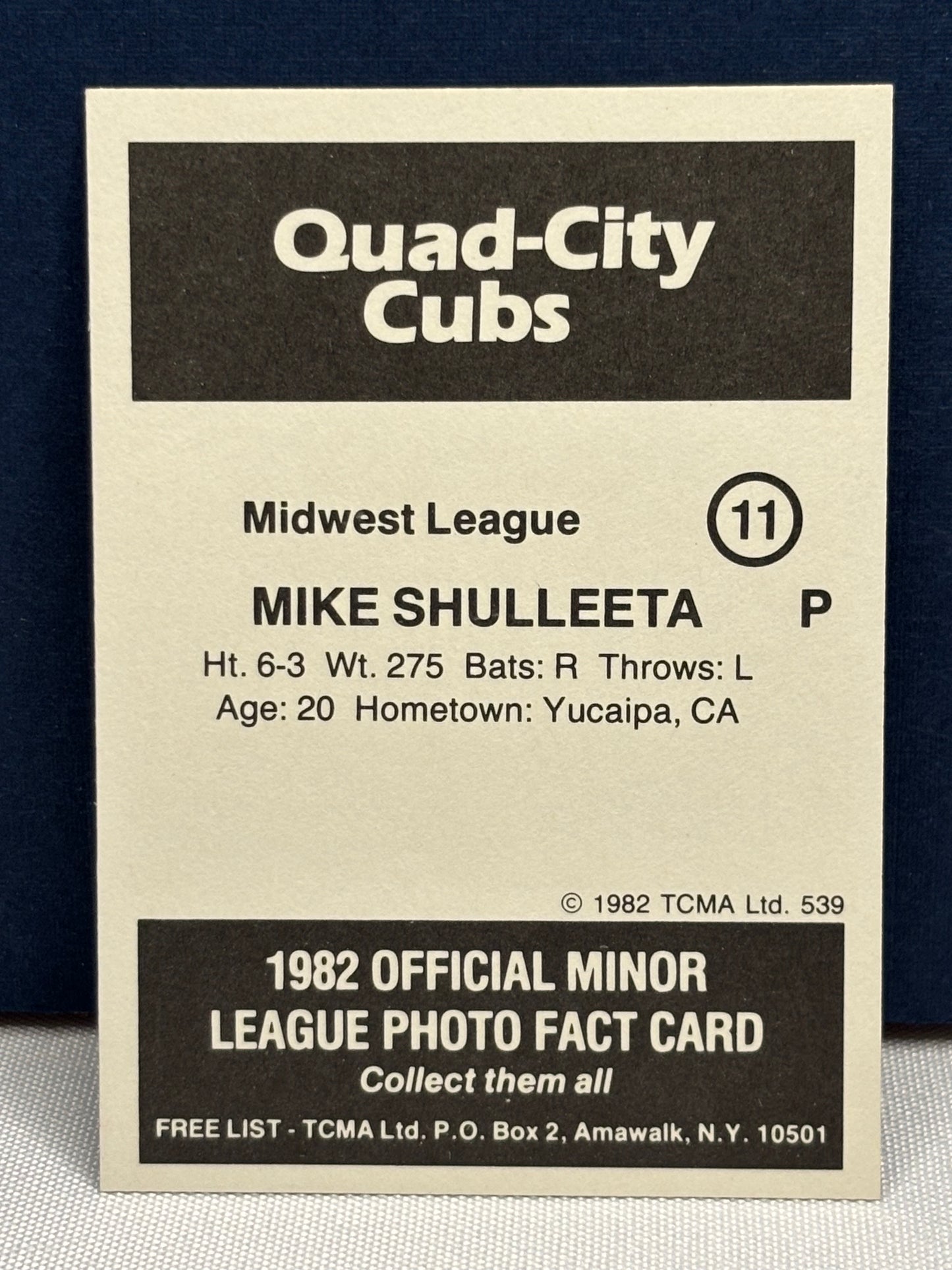 Quad-City Cubs 1982 Minor League: Mike Sculleetta (autographed)