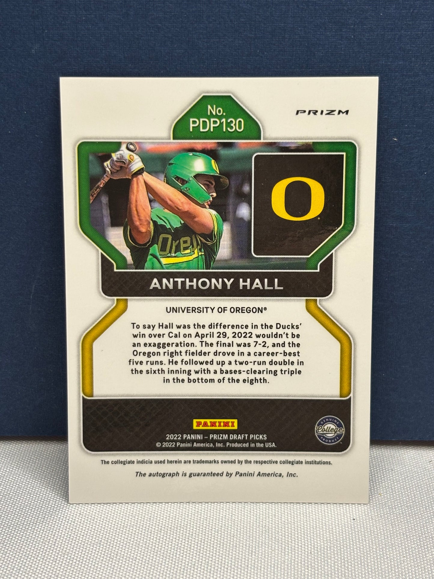 2022 Panini Prizm Draft Picks: Anthony Hall (autograph)