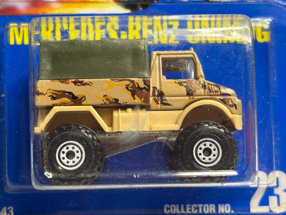 Collector #239 Blue Card Mercedes-Benz Unimog (white wheels)