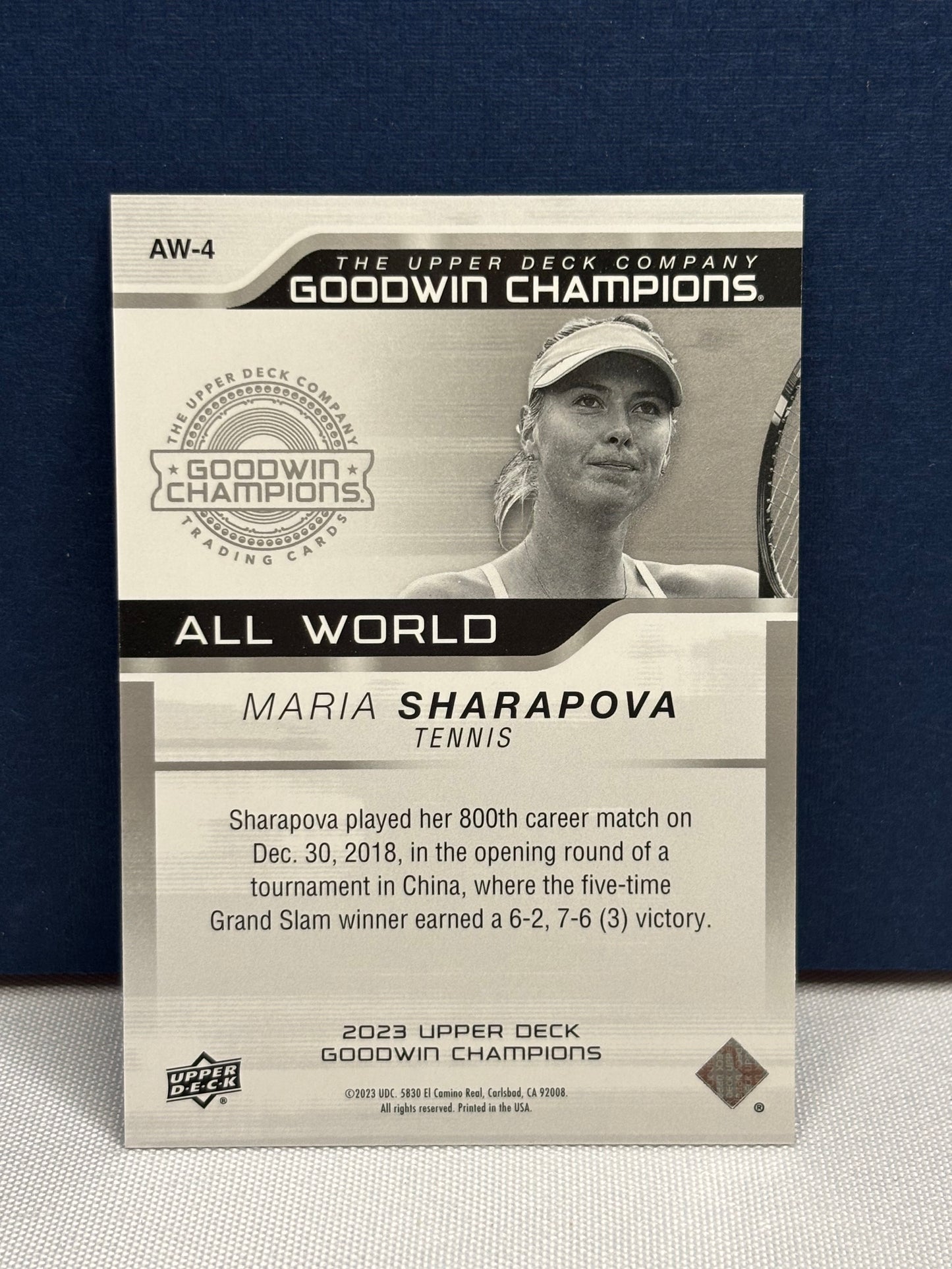 2023 Upper Deck Goodwin Champions: Maria Sharapova #AW-4