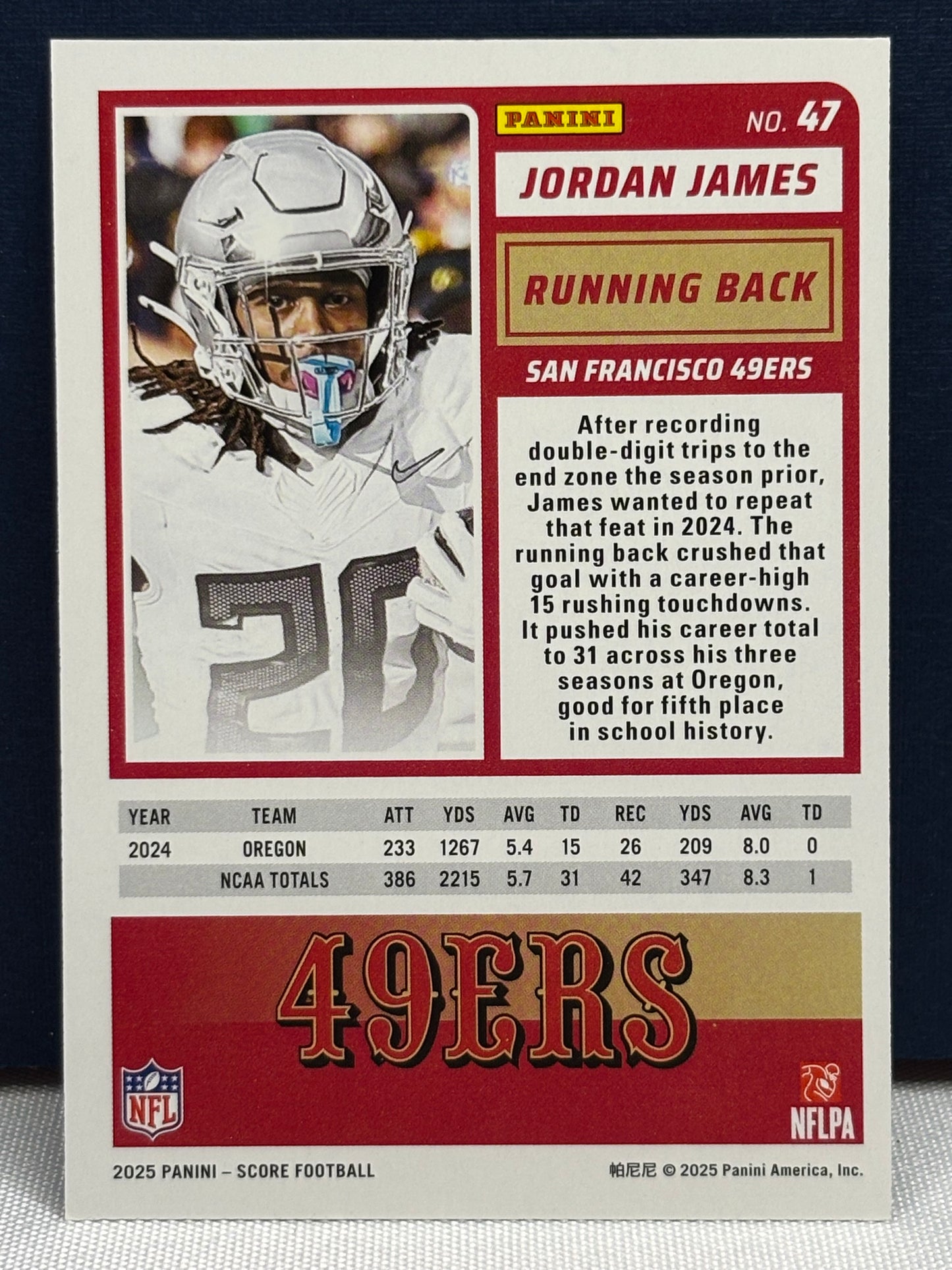 2025 Score: Jordan James RC #47