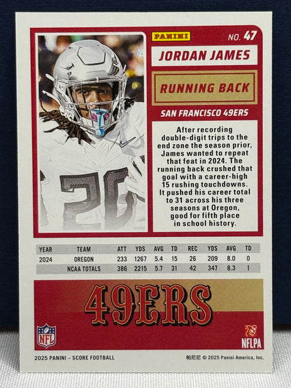 2025 Score: Jordan James RC #47