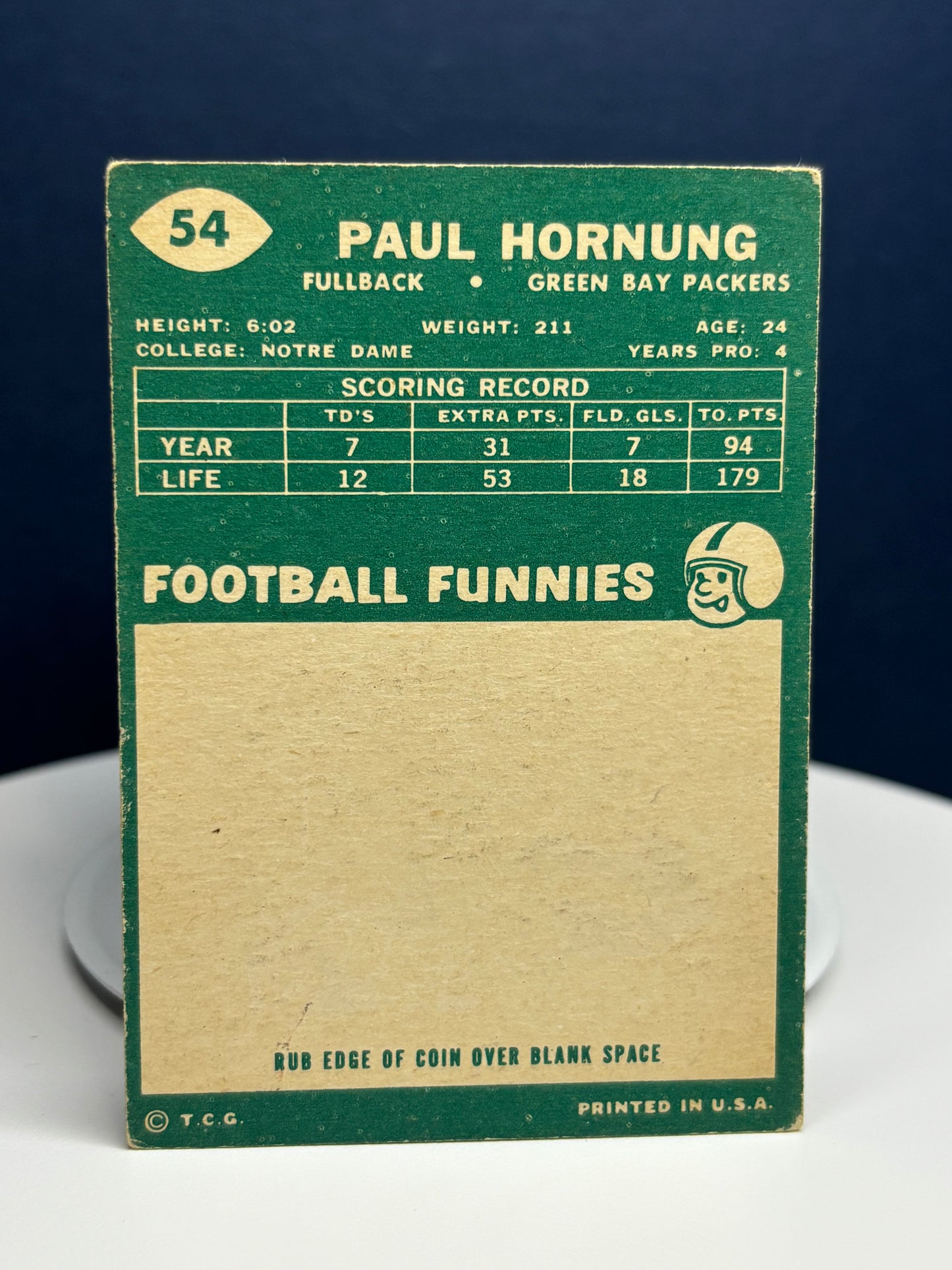 Paul Hornung 1960 Green Bay Packers