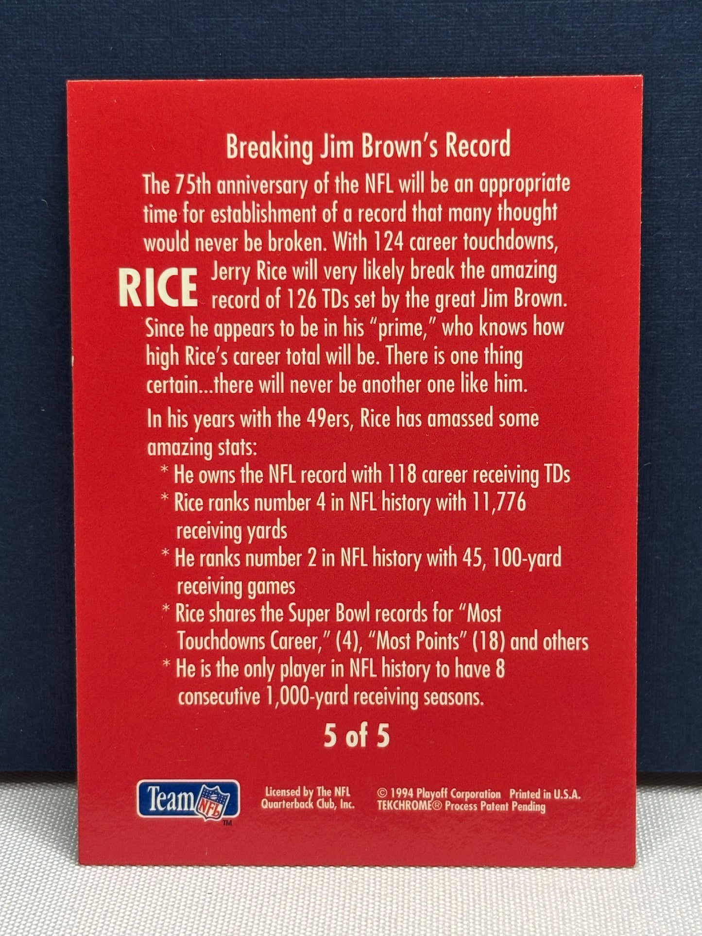 1994 Playoff Collection: Jerry Rice #5