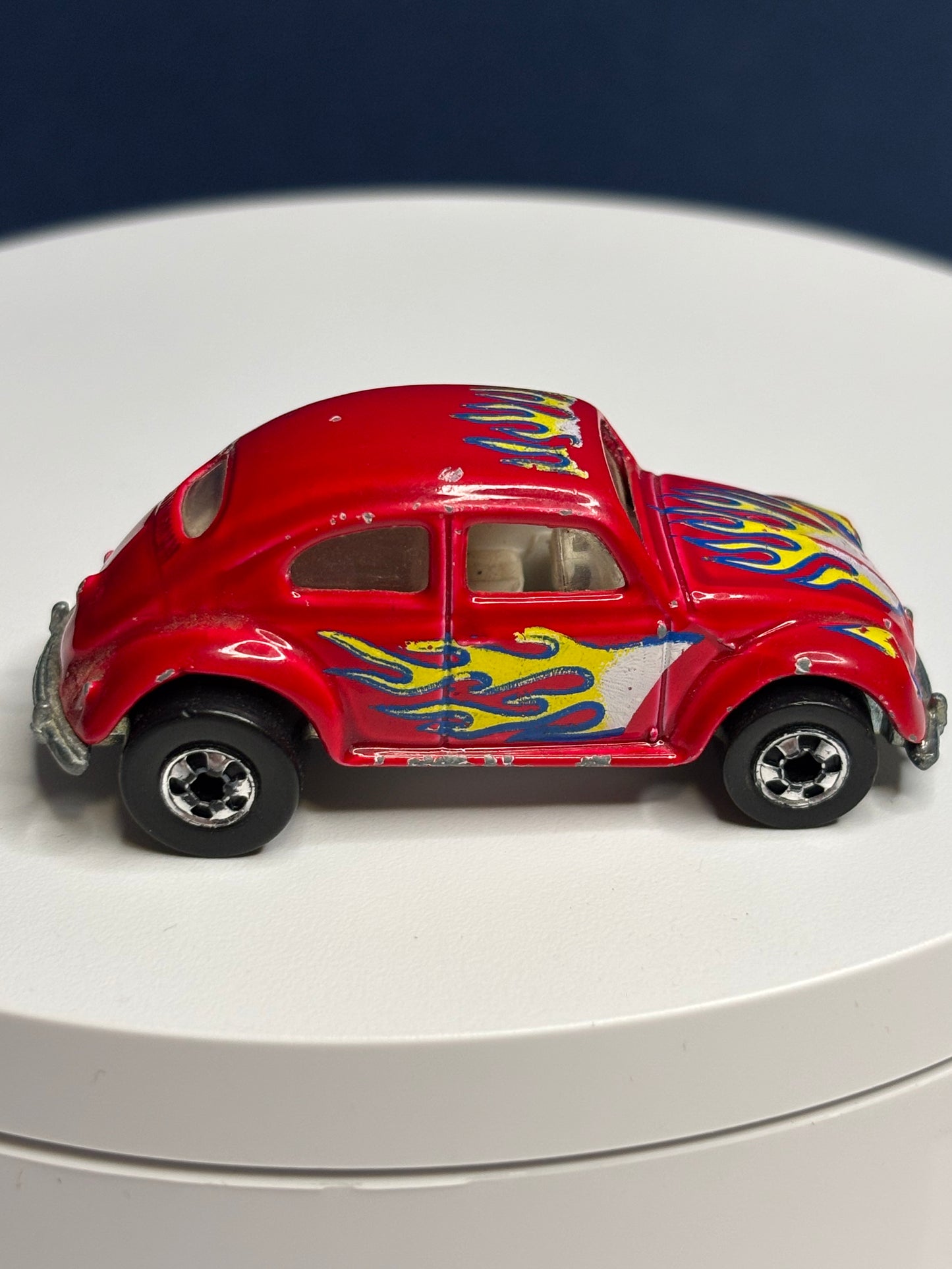 Volkswagen Bug Red with Flames (black wall)