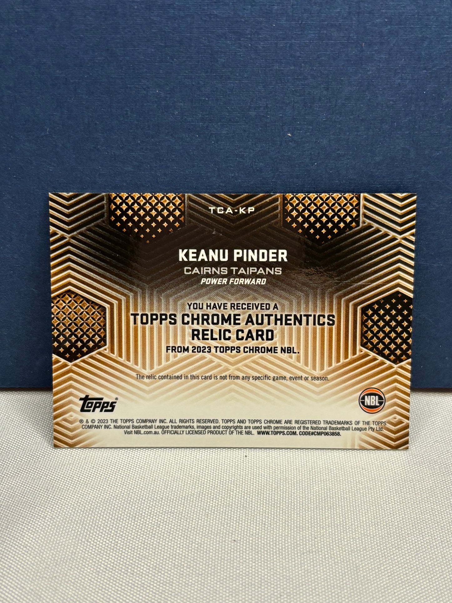 2023 Topps Chrome Authentics Relic Card Keanu Pinder