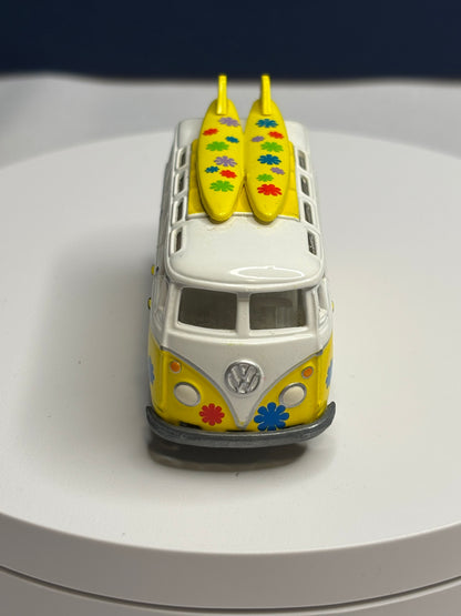 Yellow Flower Power VW Bus