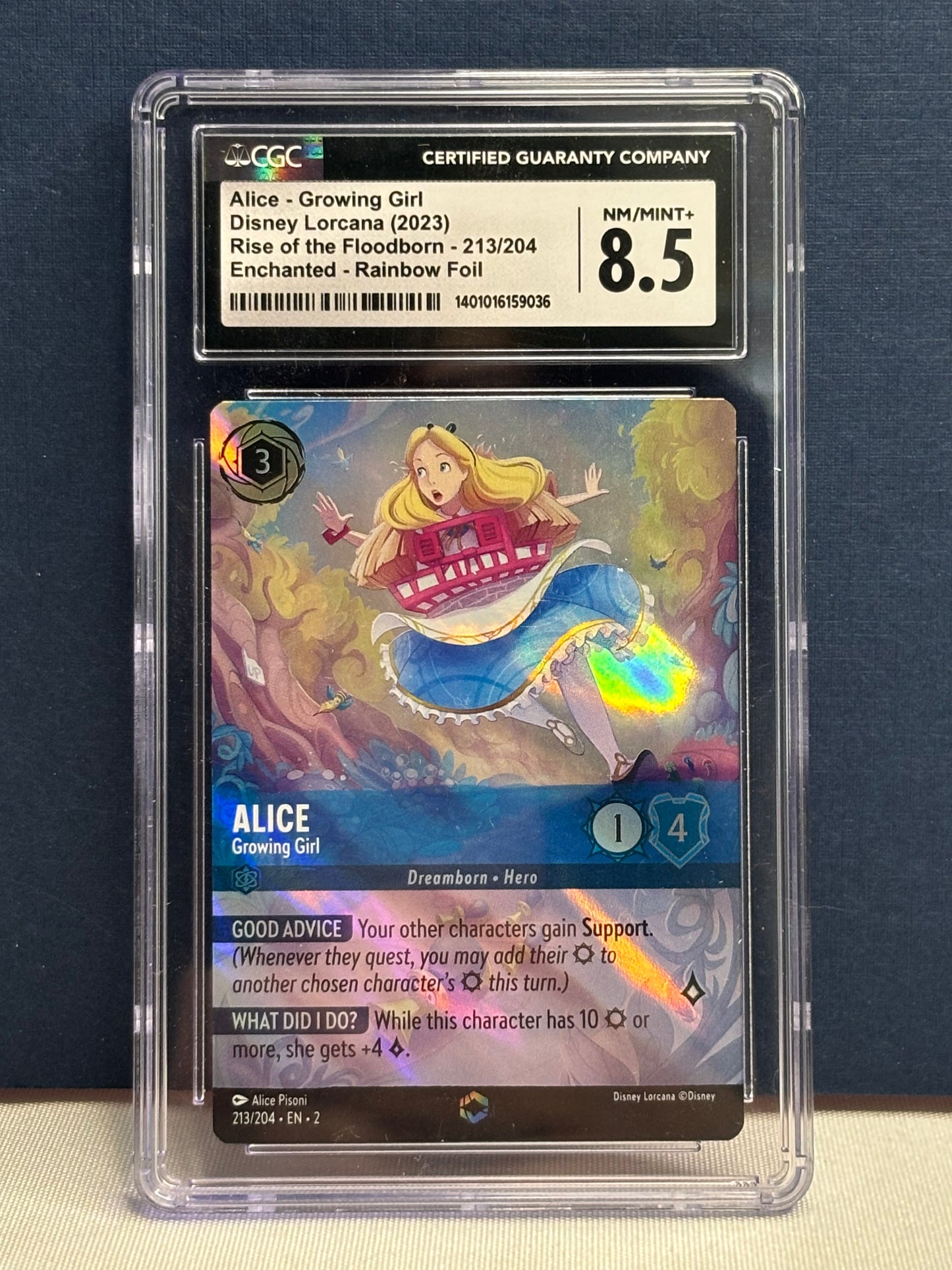 Lorcana: Alice - Girl Growing Enchanted Rainbow Foil