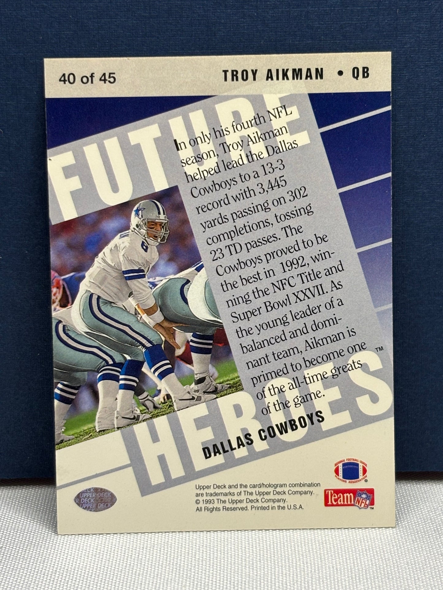 1993 Upper Deck Future Heroes: Troy Aikman #40