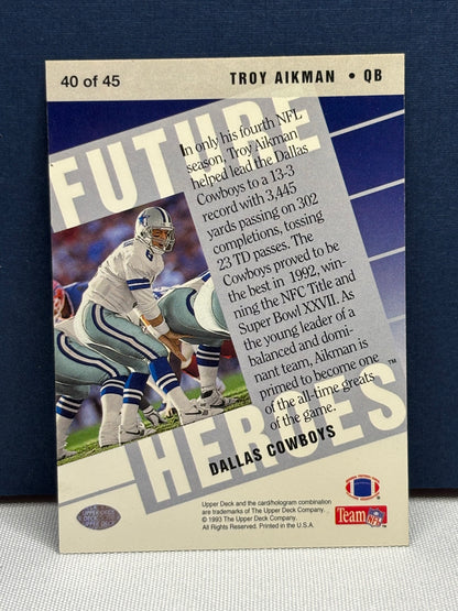 1993 Upper Deck Future Heroes: Troy Aikman #40