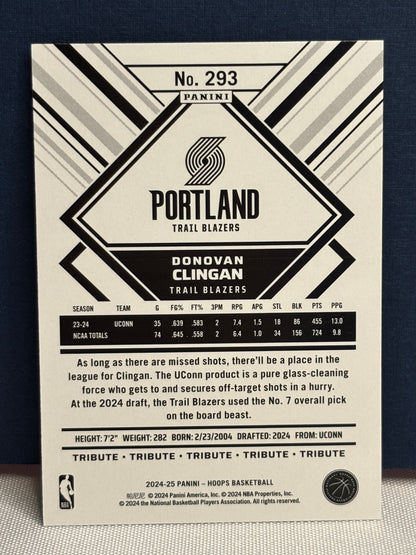 2024-25 Hoops: Donovan Clingan Rookie Card