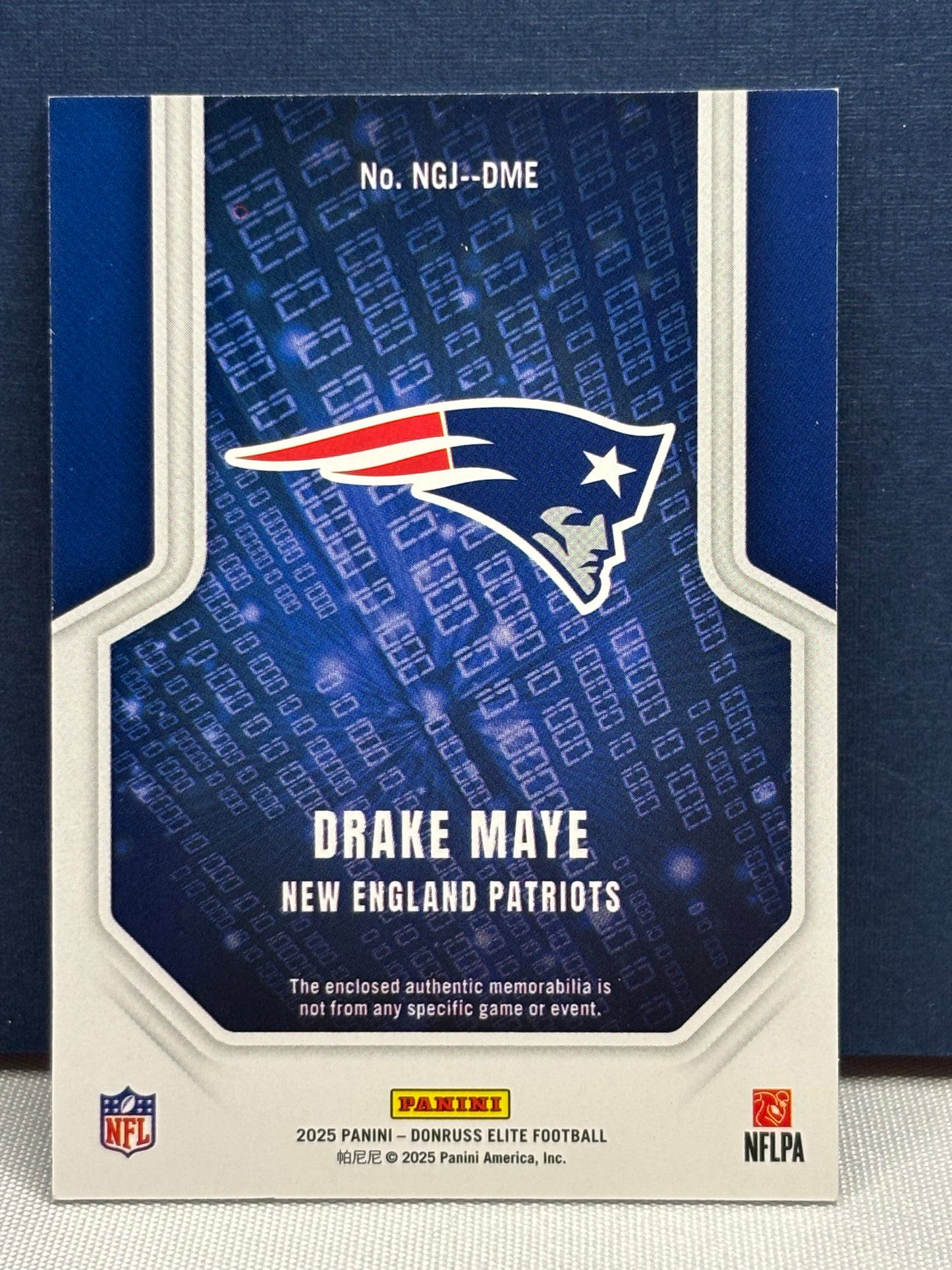 2025 Panini Donruss Elite Numbers Game: Drake Maye #334/599
