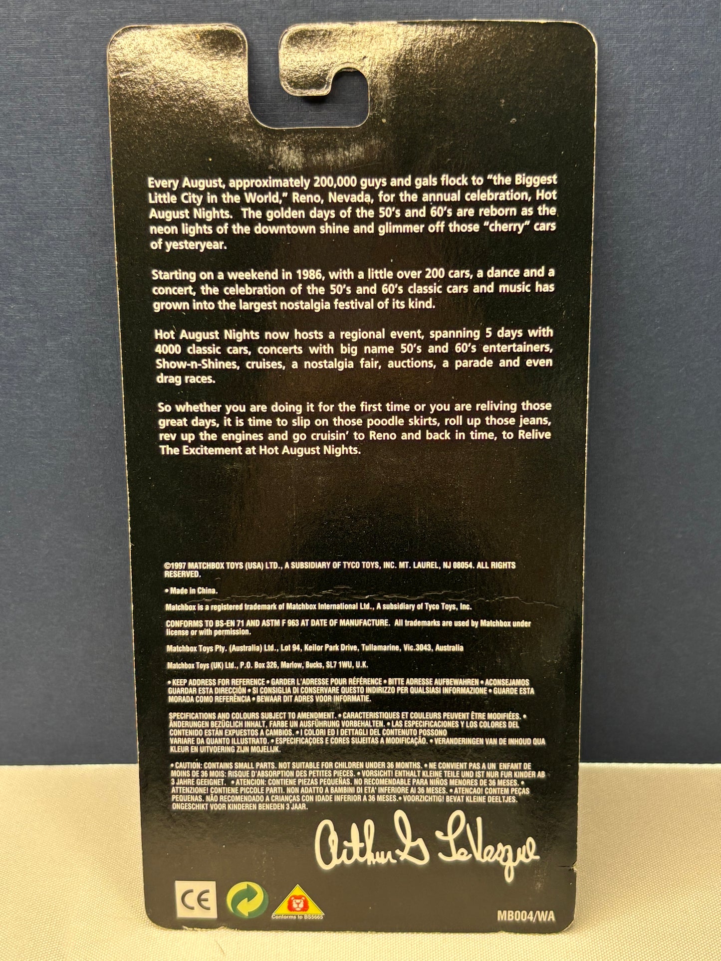 Matchbox Hot August Nights 1997 Limited Edition 1 of 11,000: 1957 Chevy (Autographed)