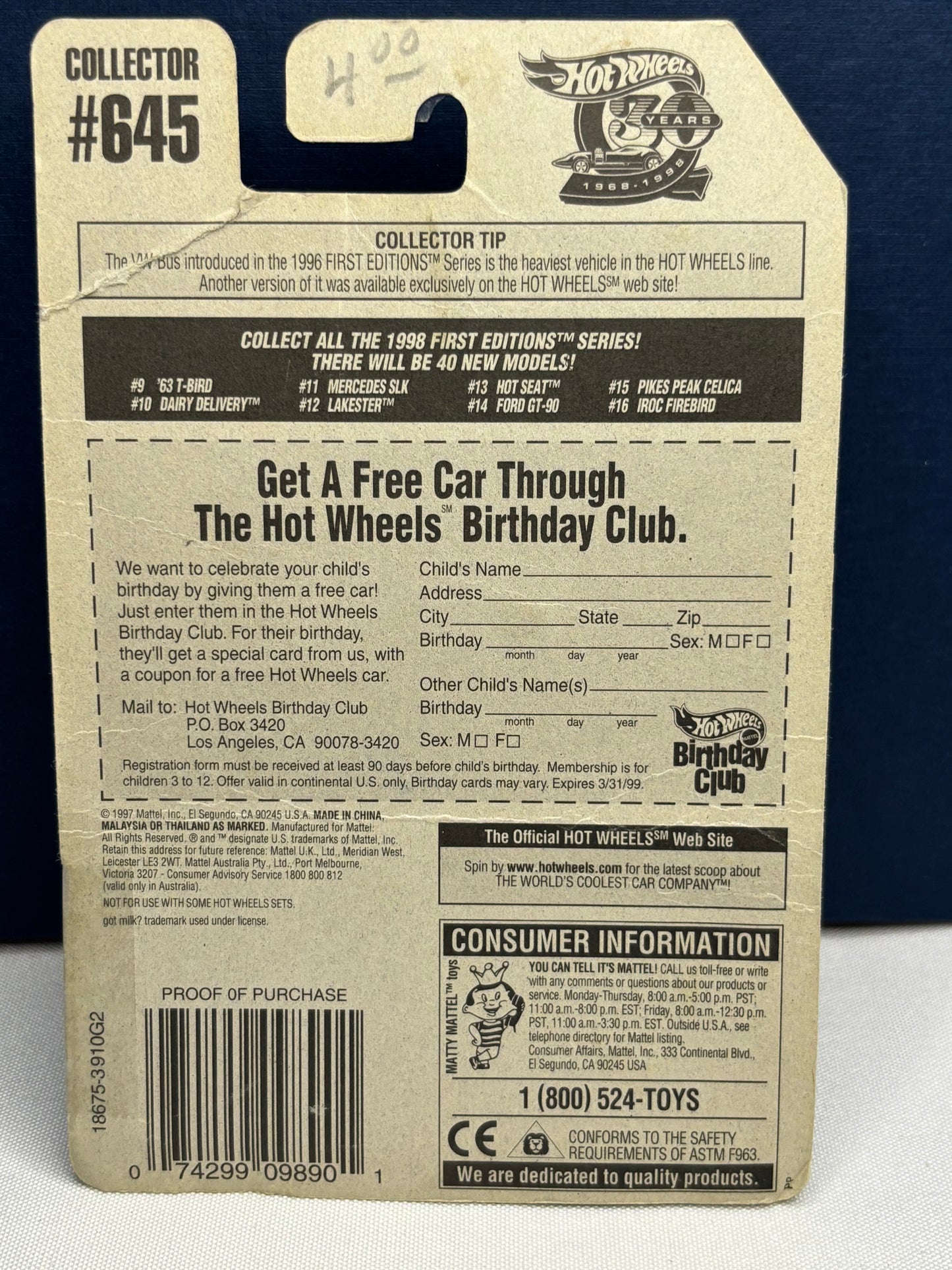 Dairy Delivery 1998 First Editions