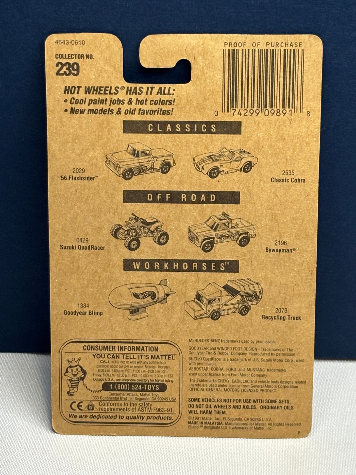 Collector #239 Blue Card Mercedes-Benz Unimog (black wheels)