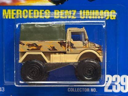 Collector #239 Blue Card Mercedes-Benz Unimog (black wheels)