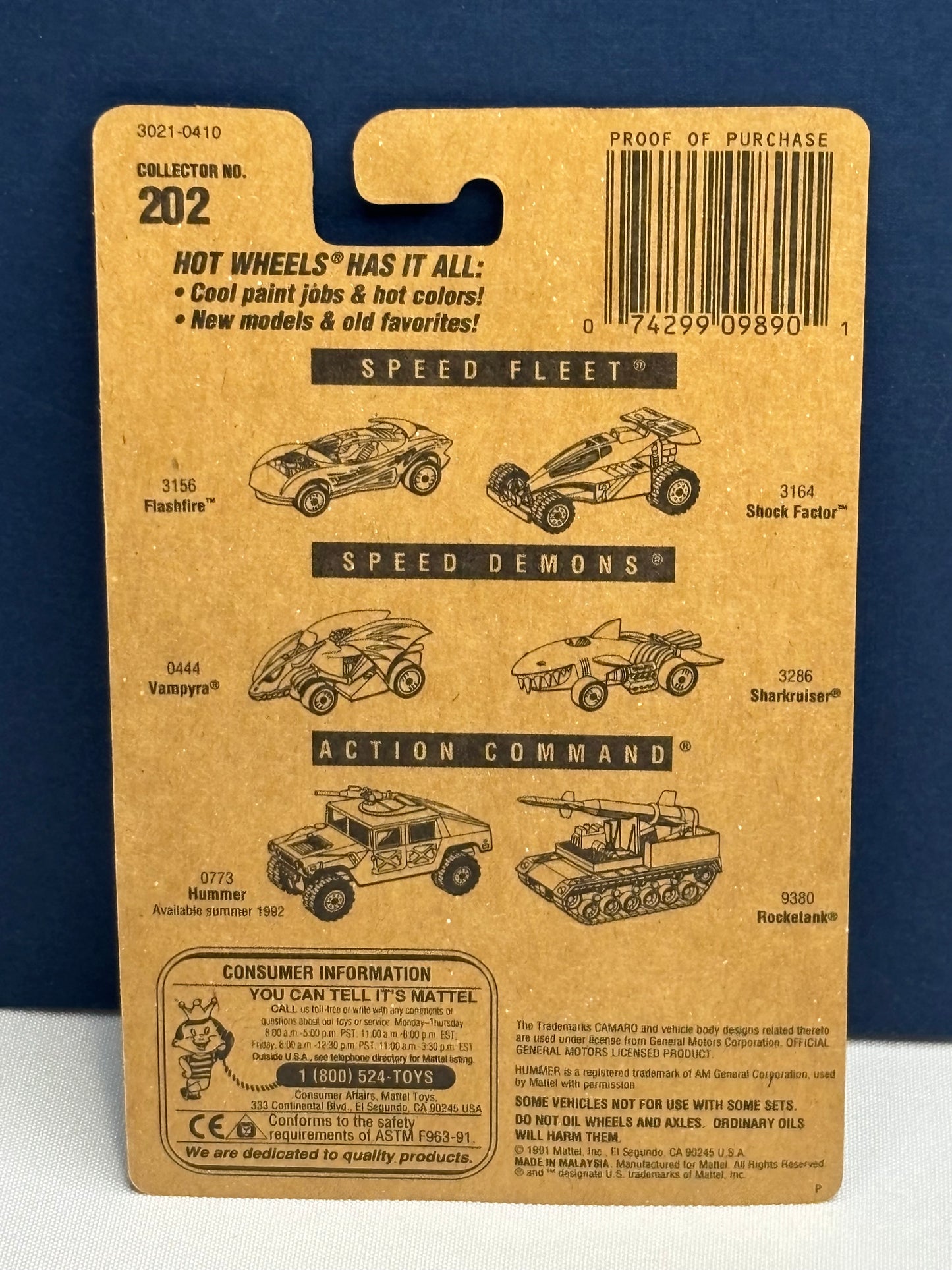 Collector #202 Blue Card 1993 Camaro