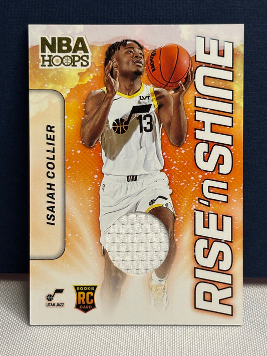2024-25 Hoops Rise ‘n Shine: Isaiah Collier Rookie Card (material)