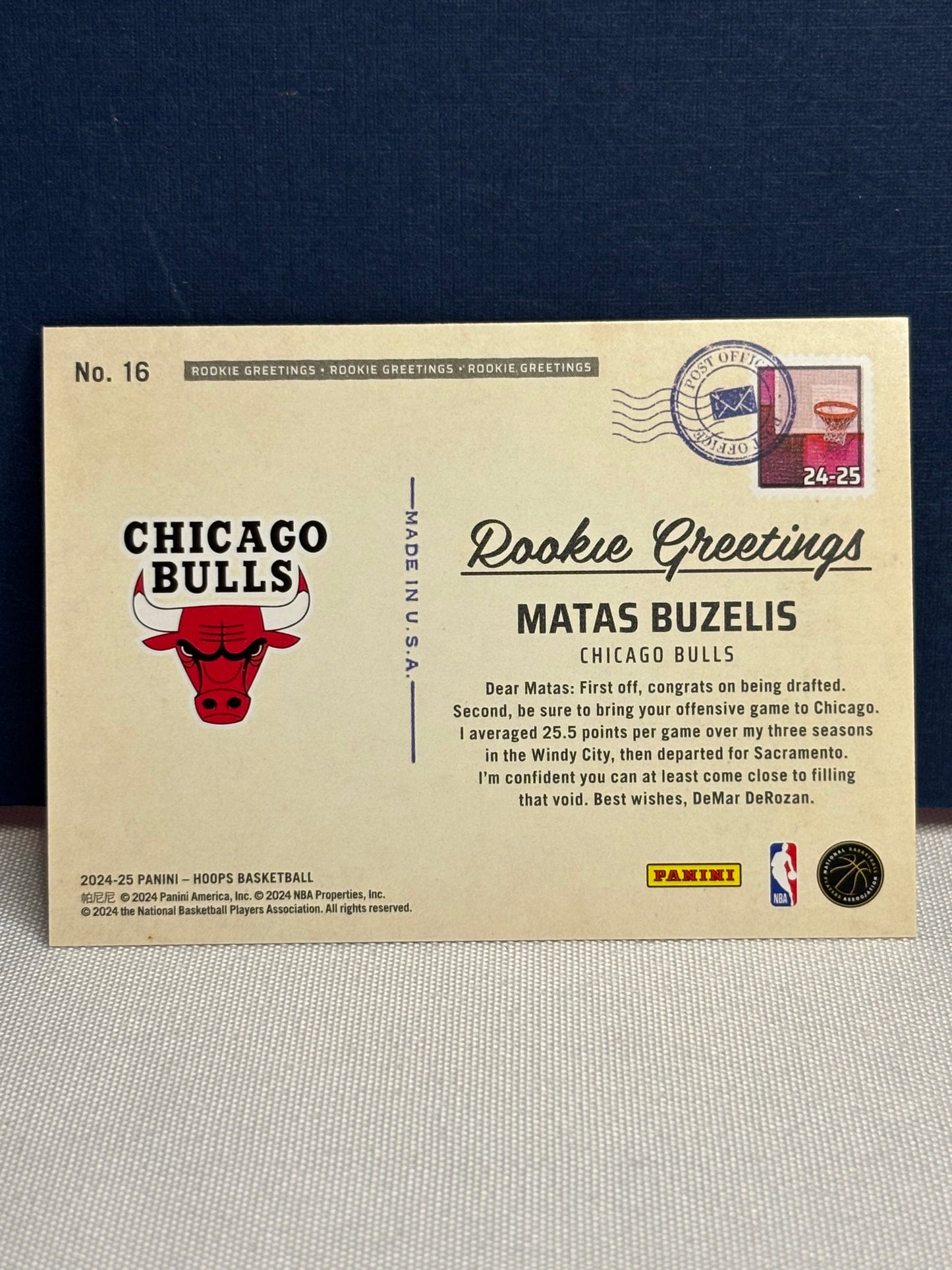 2024-25 Hoops: Matas Buzelis Rookie Greetings