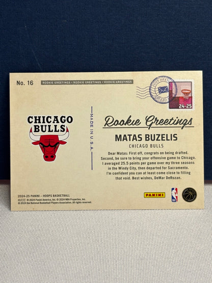 2024-25 Hoops: Matas Buzelis Rookie Greetings
