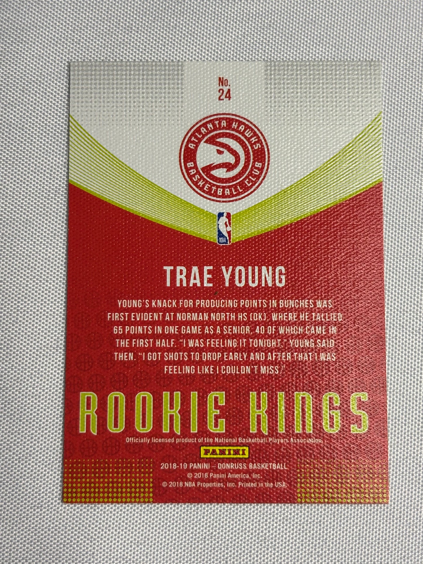 2018-19 Donruss: Trae Young Rookie Kings