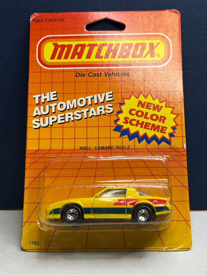 Matchbox MB #51 Camaro IROC-Z (yellow)