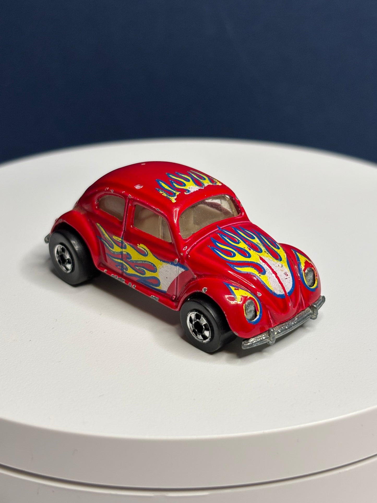 Volkswagen Bug Red with Flames (black wall)