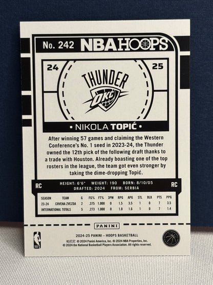 2024-25 Hoops: Nikola Topić Rookie Card