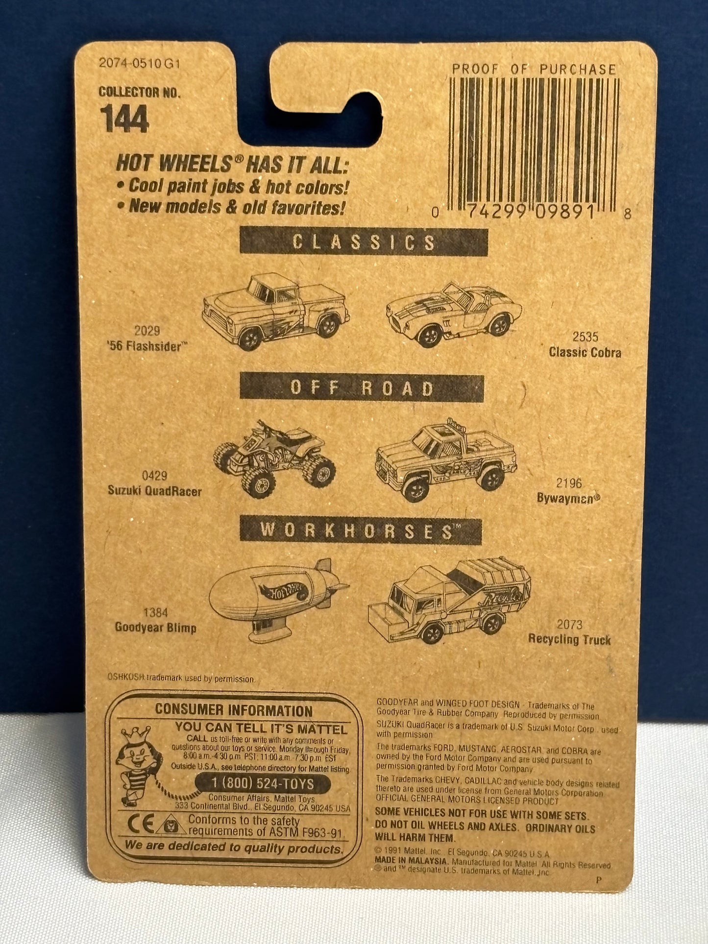 Collector #144 Blue Card Oshkosh Cement Mixer