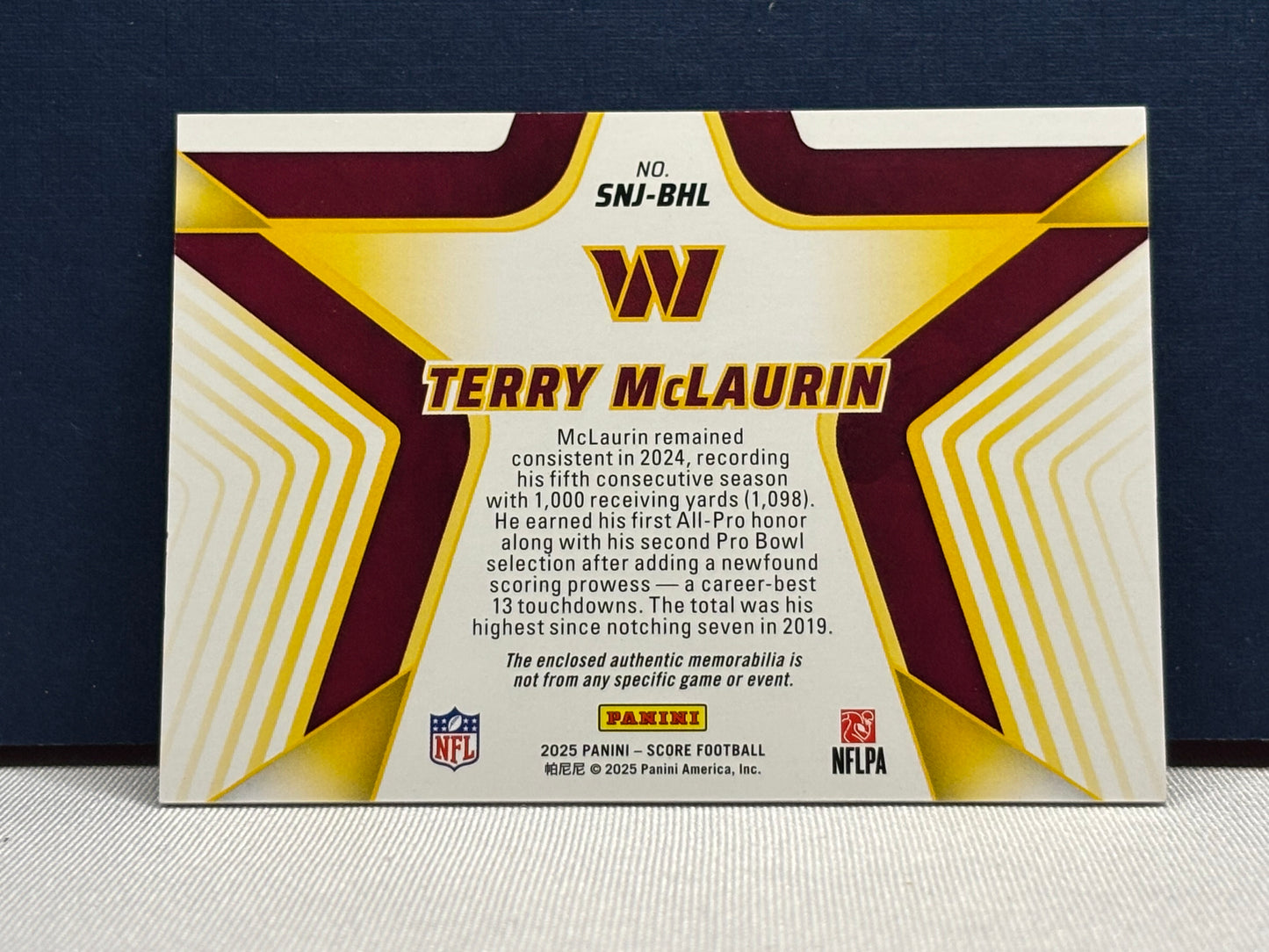 2025 Panini Score Stars of The NFL: Terry McLaurin