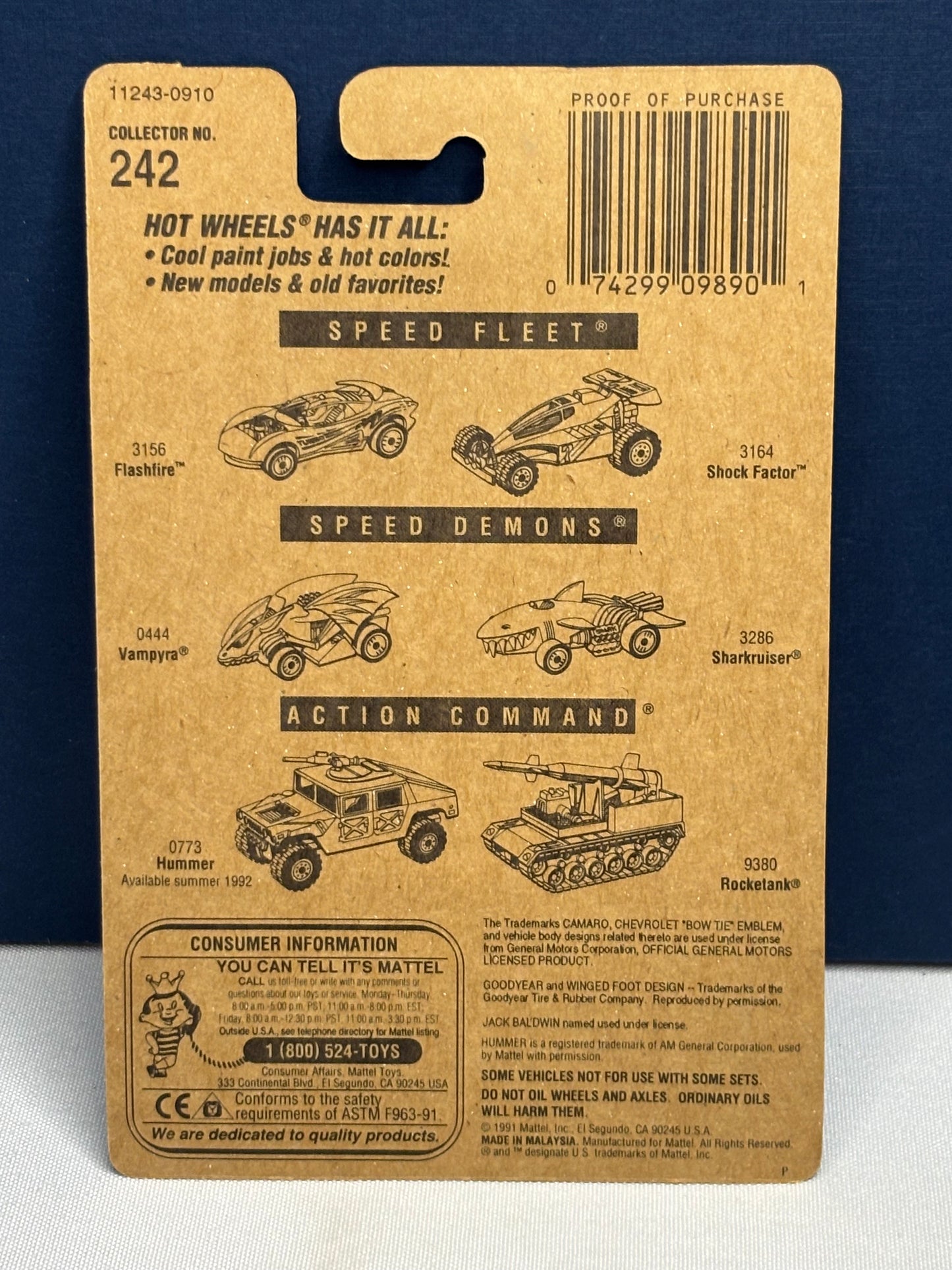 Collector #242 1993 Camaro Blue Card