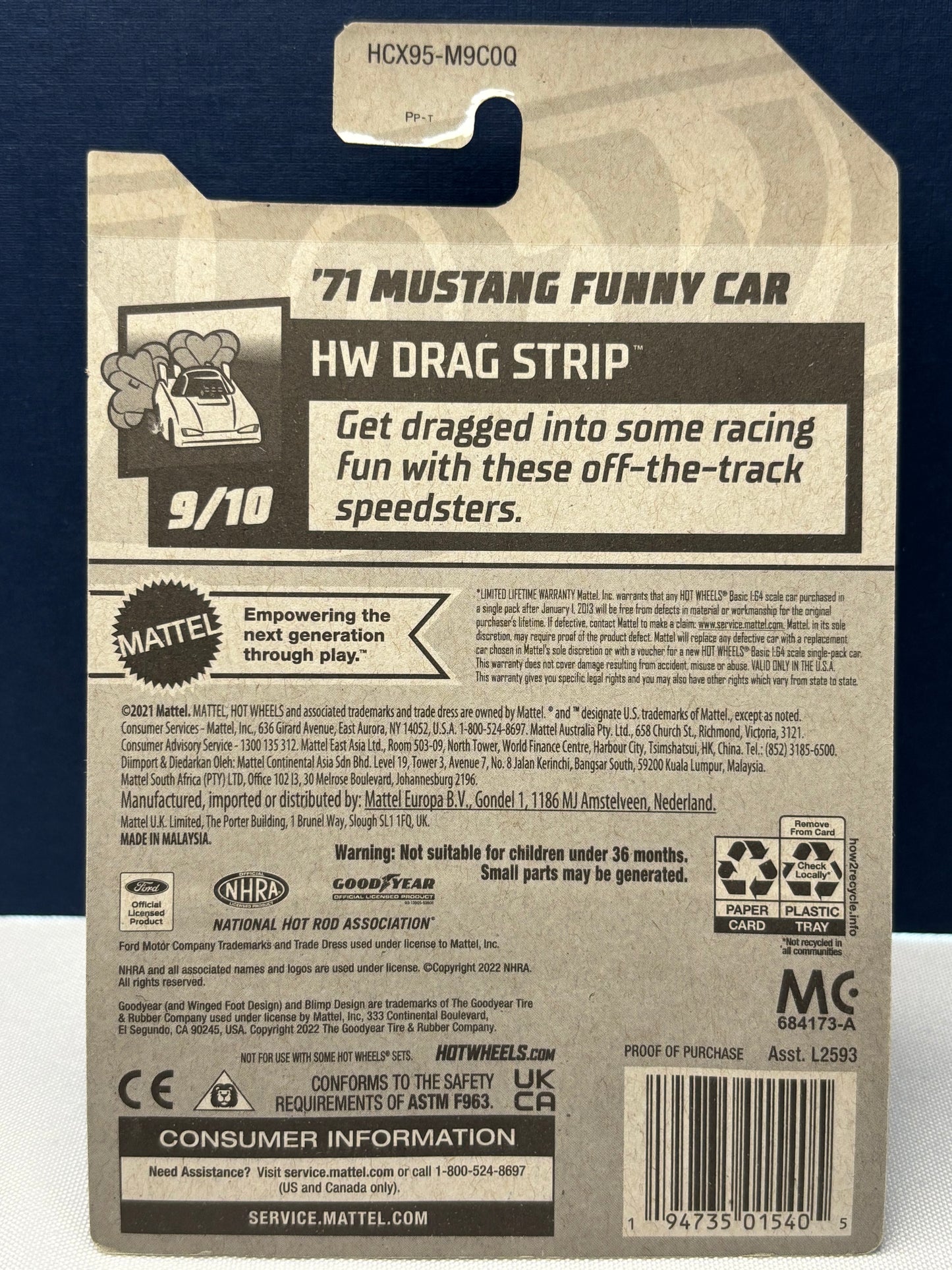 71 Mustang Funny Car HW Drag Strip: 2022 Treasure Hunt
