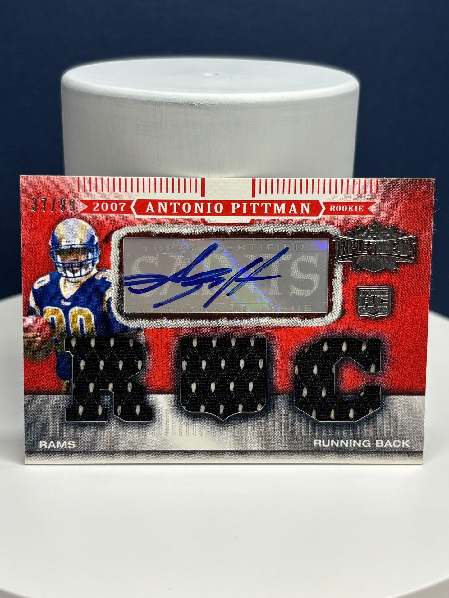 Antonio Pittman 2007 (RC) 37 of 99 autographed Topps Triple Threads