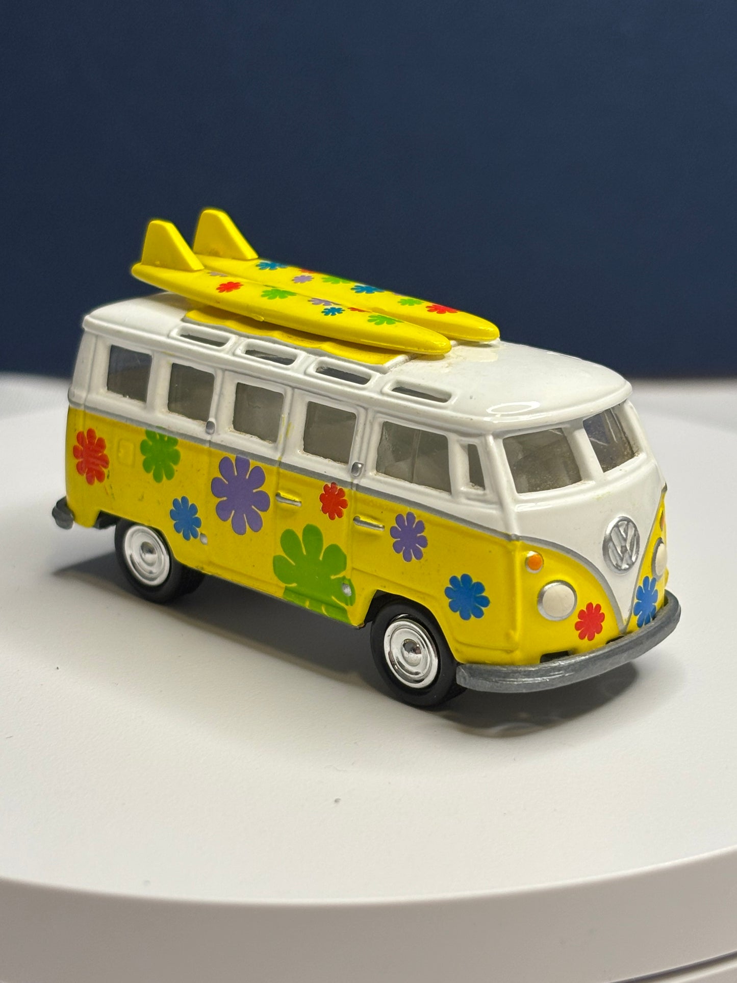 Yellow Flower Power VW Bus