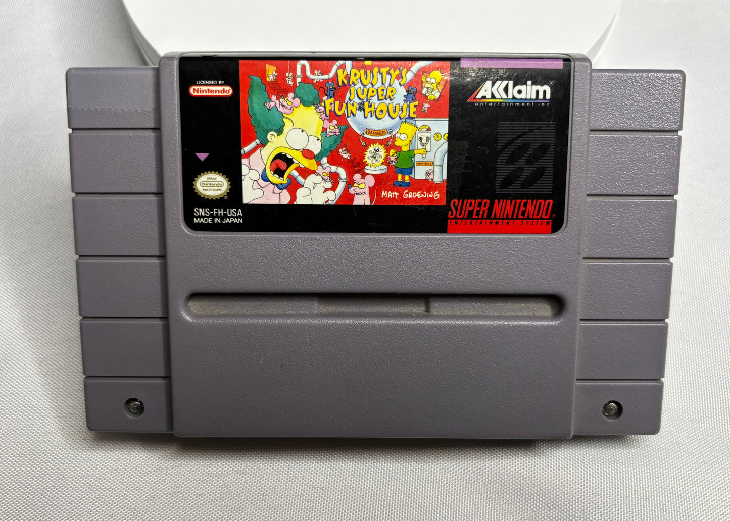 Krusty’s Super Fun House Super Nintendo Cartridge