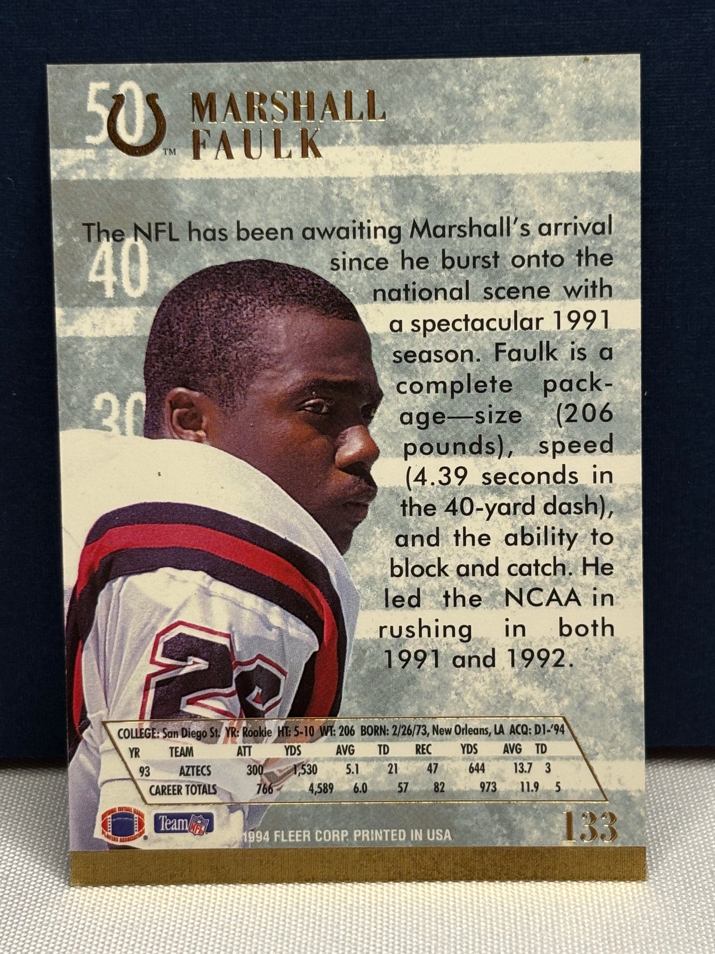 1994 Fleer Ultra: Marshall Faulk (rookie) #133