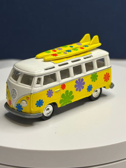 Yellow Flower Power VW Bus