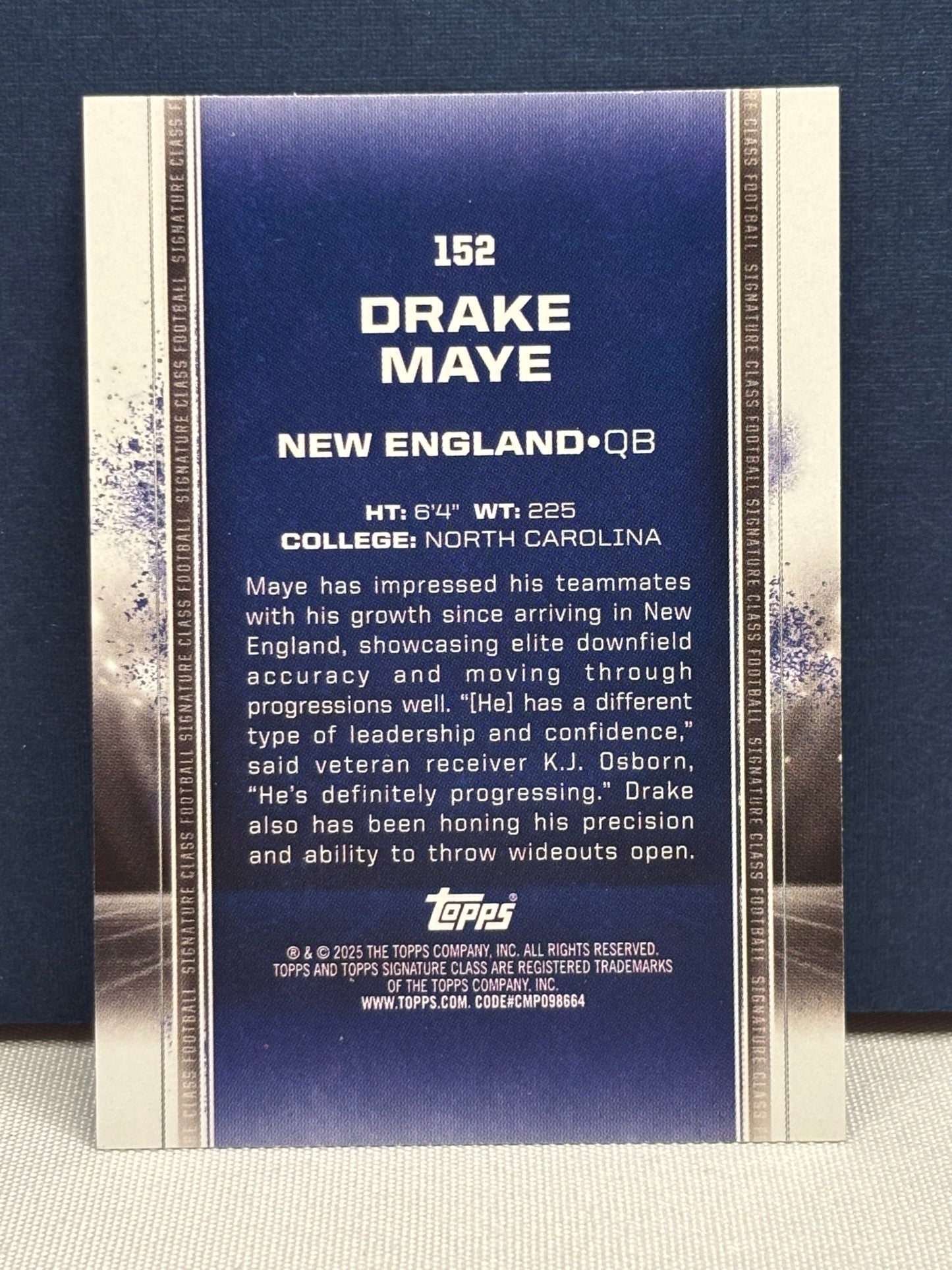2025 Topps: Drake Maye #152