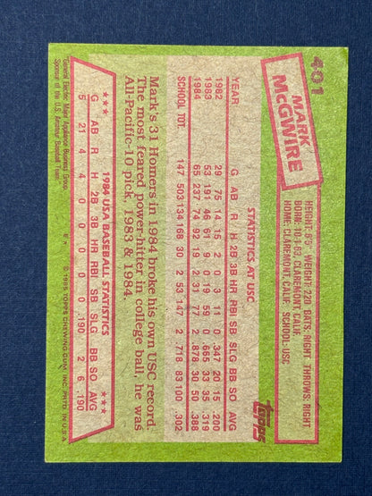 1985 Topps: Mark McGwire - Rookie Card